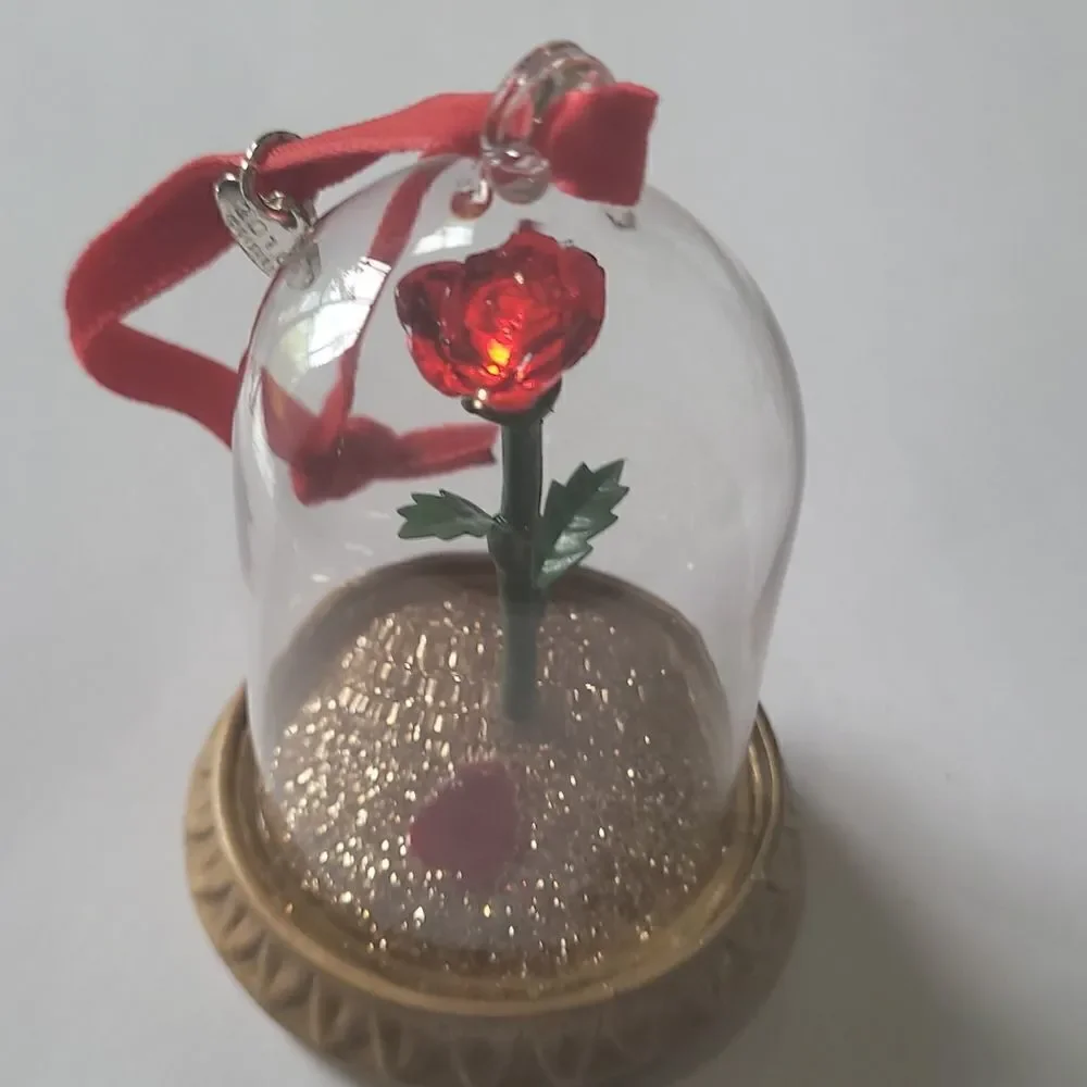 Beauty & the Beast light up rose ornament